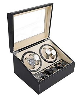 Watch Winder Display Box Automatic Leather Wood