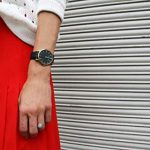 LJXII Lugano Watch with 40mm Black dial and Black Leather Strap