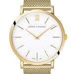 Larsson Jennings Watch with 40mm Satin White dial and Gold Plated