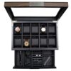 Executive Wooden Watch Box Storage Organizer