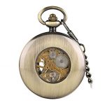Vintage Bronze Wooden Mechanical Pocket Watch