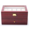 Nisorpa Wood Watch Box 20 Slots Glass Top Mens