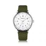 Nylon Band Watch for Men, Boy Clear Design Analog White