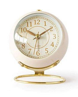 Non-Ticking Tabletop Alarm Clock Battery Operated Desk Clock