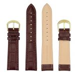 18mm Croco Brown Leather Watch Band