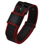 BARTON Jetson 24mm Black / Crimson NATO Style Watch Strap