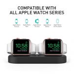 Dual iWatch Charging Stand Dock Silicone with Apple Watch Series