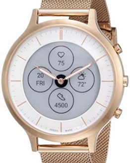 Rose Gold Mesh Fossil Hybrid HR Smart Watch