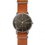 Brown Skagen Leather Watch Analog Stainless Steel