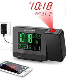 SMARTRO Digital Projection Alarm Clock with Weather Station