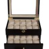 TIMELYBUYS 20 Piece Ebony Walnut Wood Men's Watch Box