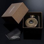Mudder Vintage Roman Numerals Quartz Pocket Watch: Timeless Elegance in Bronze