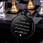 Pocket Watch Father Chain Engraved Black