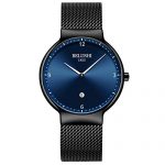 Men's Ultra-Thin Watch, Quartz Watch,Blue/Black Face