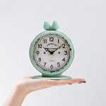Chic Pewter Round Table Clock - Vintage Elegance for Timeless Decor