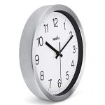 Kitchen Modern Silver Decorative Silent Metal Wall Clock