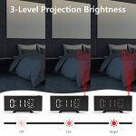 LESHP 3-Color Projection Alarm Clock, Temperature and Humidity Display