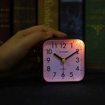 Black Analog Travel Alarm Clock Silent No Ticking