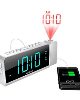 Projection Digital Alarm Clock with USB Phone Charger