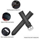 WOCCI 18mm Watch Band - Vintage Leather Watch Strap Black