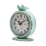 Chic Pewter Round Table Clock - Vintage Elegance for Timeless Decor