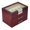 TimelyBuys Luxury 30 Cherry Wood Watch Box Display Case