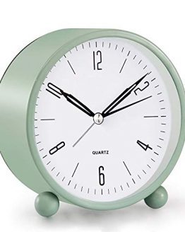 Analog Alarm Clock, 4 inch Super Silent Non Ticking Small Clock