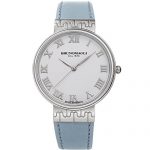 White Dial Italian Leather Strap Watch Bruno Magli