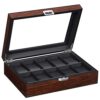 BEWISHOME Watch Box -10 Slot Luxury Watch Case