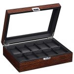 BEWISHOME Watch Box -10 Slot Luxury Watch Case