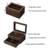 BEWISHOME Watch Box Luxury Watch Case -10 Slots