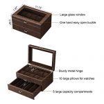 BEWISHOME Watch Box Luxury Watch Case -10 Slots
