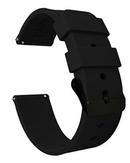 Black Buckle Watch Bands - Soft Silicone Quick Release