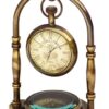 Vintage Marine Maritime Desk and Shelf Clock with Direction Compass