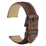 WOCCI 20mm Watch Bands - Dark Brown Vintage Leather