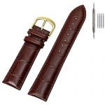 18mm Croco Brown Leather Watch Band