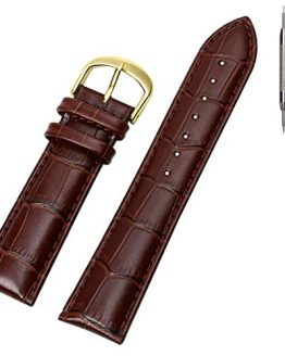 18mm Croco Brown Leather Watch Band