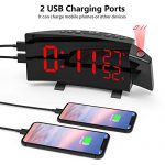 LESHP 3-Color Projection Alarm Clock, Temperature and Humidity Display