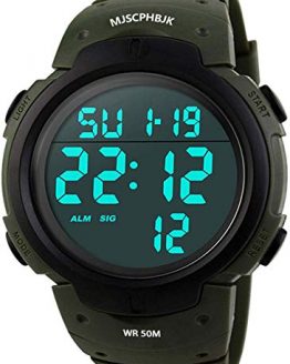 Digital Sports Watch, Waterproof LED Screen Large Face Military