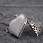 Silver Pocket Watch Heart Harry Potter Locket Style Pendant