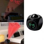 Projection Clock - Voice Timekeeping, Multi-Function Alarm, and Temperature Projection (White)