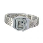 Casio Ladies Silver Tone Digital Retro Watch