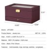 Jewelry Organizer Box for Women with Glass Top