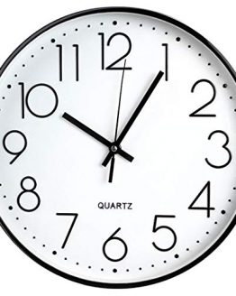 Black Frame Non Ticking Quartz Wall Clock