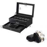 BEWISHOME Watch Box Organizer with Valet Drawer