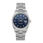 Blue Dial Mens Rolex Oyster Automatic Perpetual Mechanical