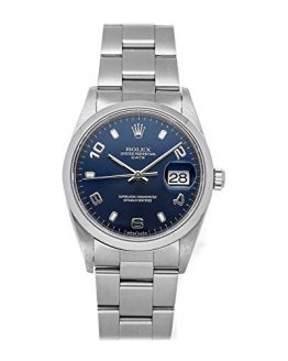 Blue Dial Mens Rolex Oyster Automatic Perpetual Mechanical