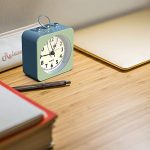 Green  Alarm Clock with Square Metal Case