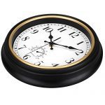 Retro Quartz Wall Clock with Thermometer