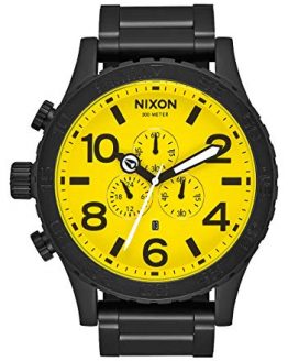 NIXON 51-30 Chrono A083 - All Black/Yellow - 300m Water Resistant